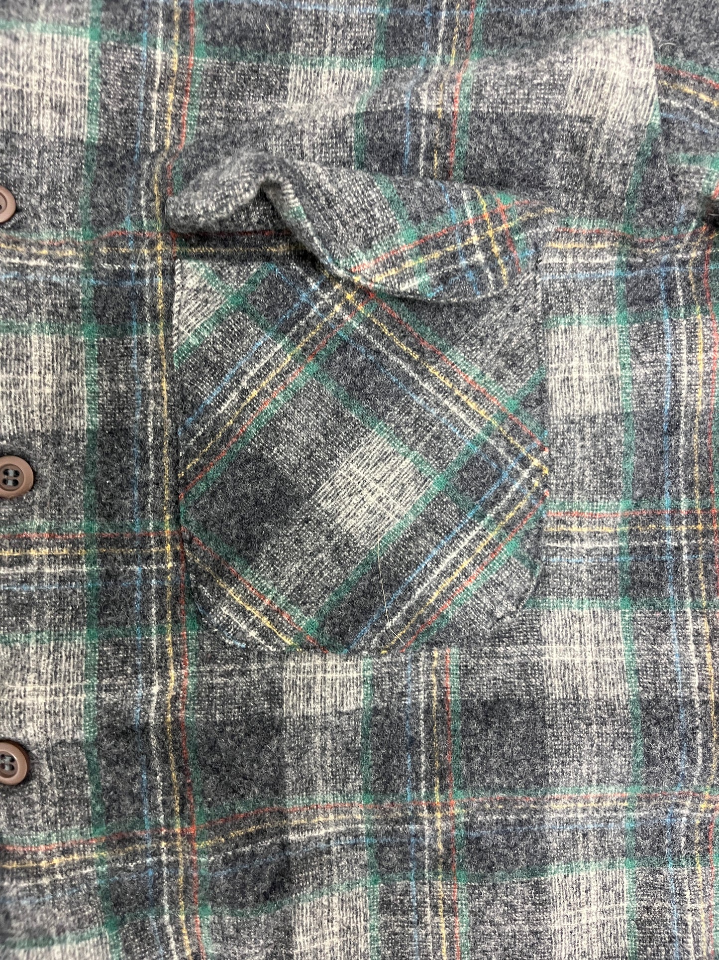 Pendleton Pure Virgin Wool Grey Flannel Shirt | Size X-Large | Vintage 1990s Grey Button Down | Made in USA |
