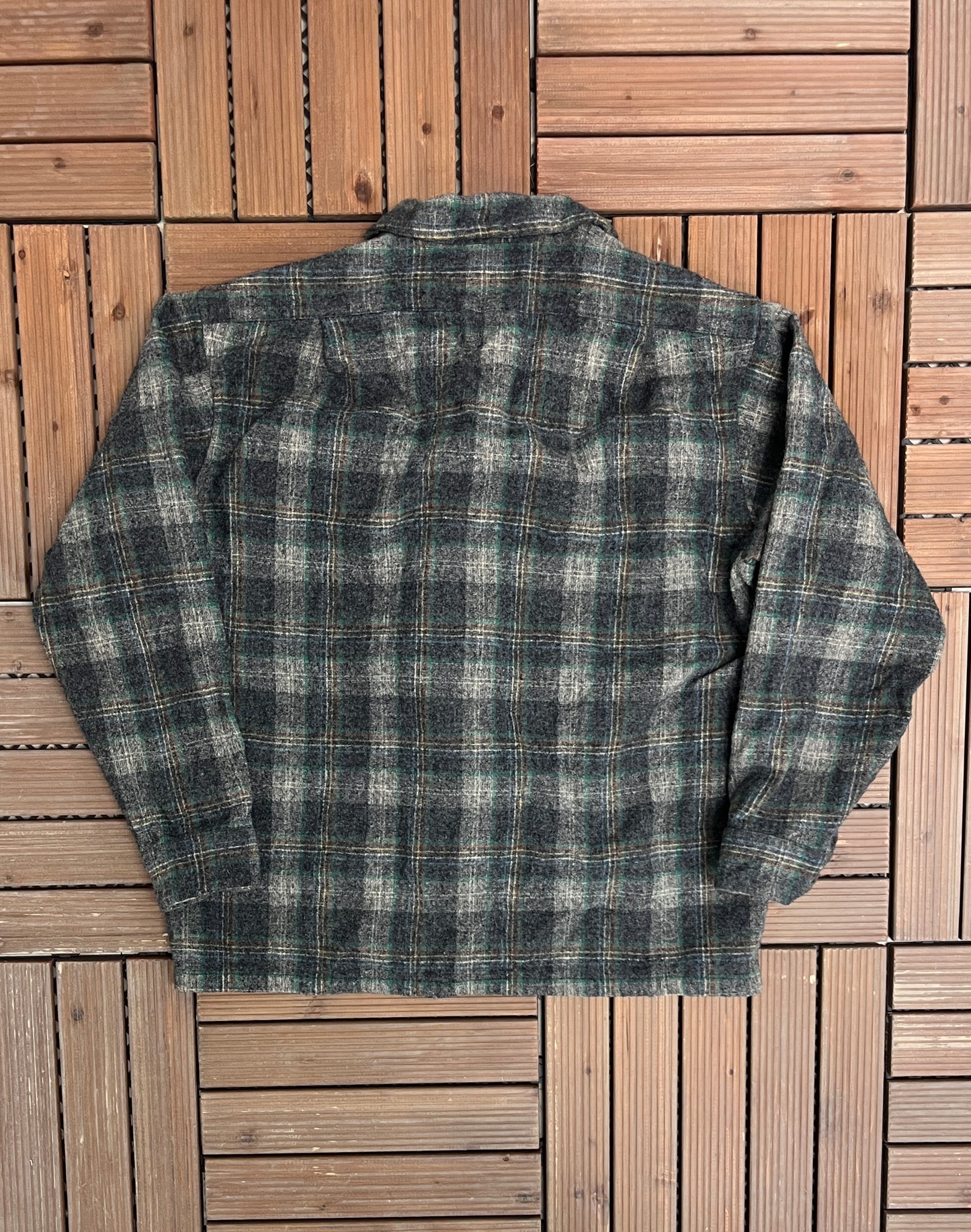 Pendleton Pure Virgin Wool Grey Flannel Shirt | Size X-Large | Vintage 1990s Grey Button Down | Made in USA |
