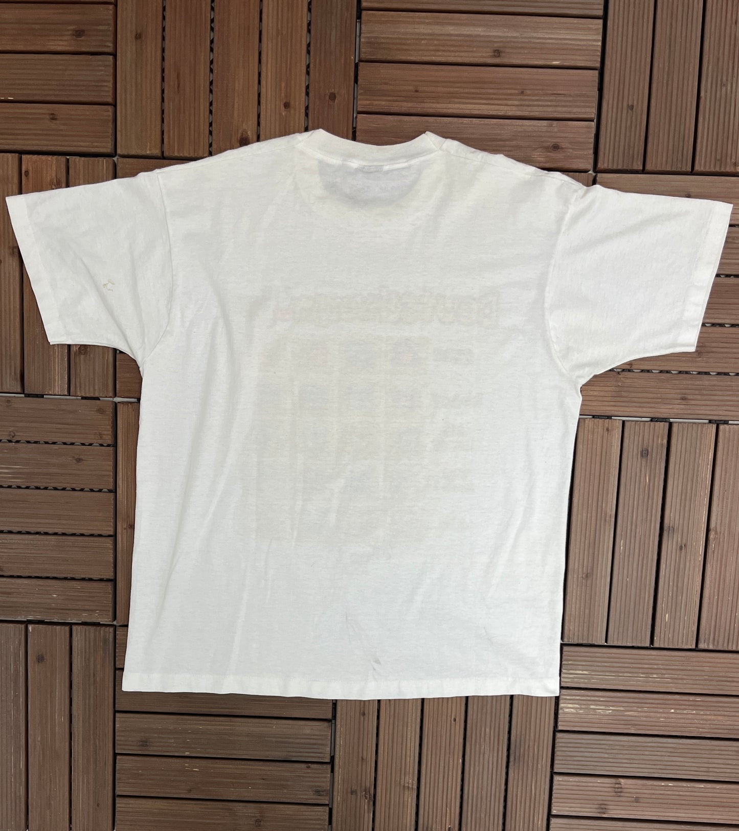 Deutschvergnügen Rap T Graphic Tee | Size X-Large | Vintage Made in USA Single Stitch White T-Shirt |