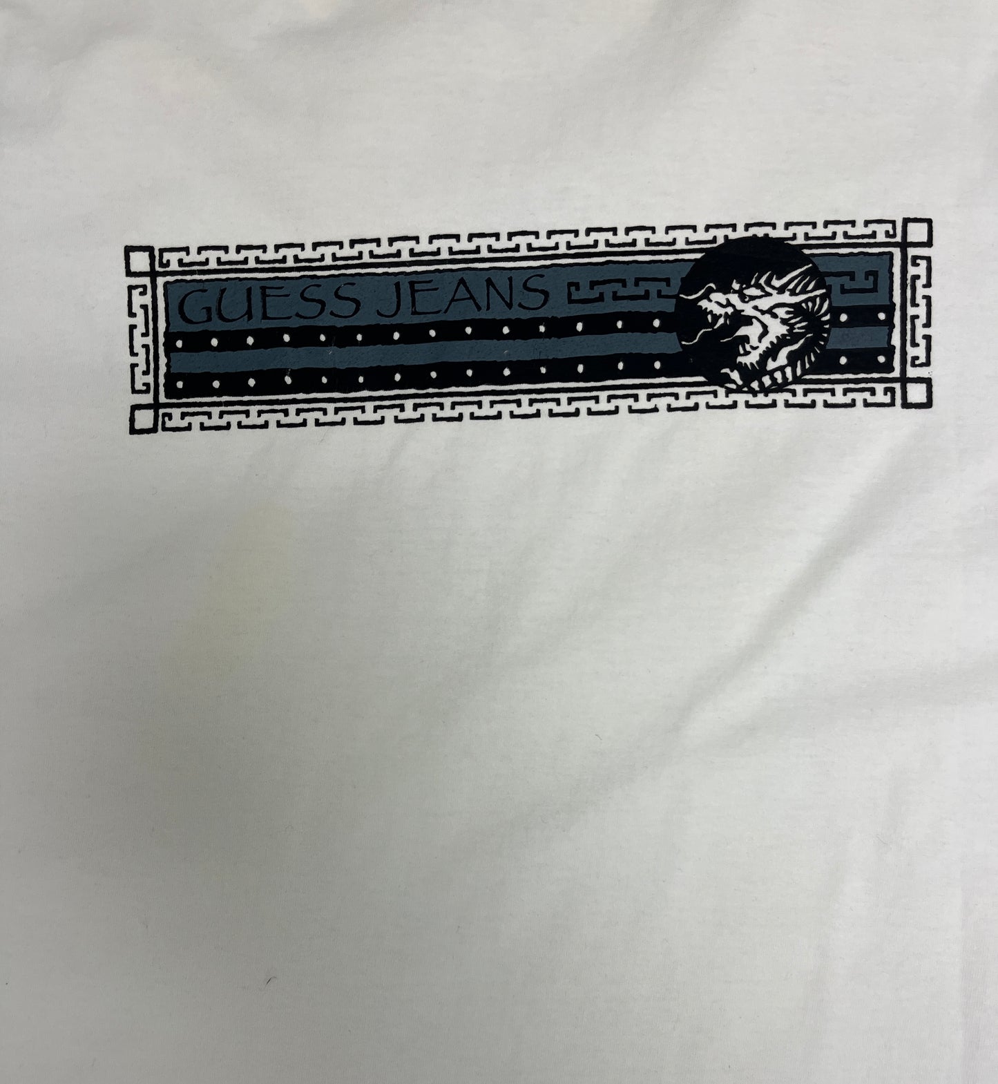Guess Jeans Graphic Tee | Size XX-Large | Vintage 1990s Branded Made in USA White T-Shirt |