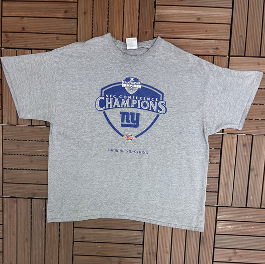 New York Giants NFC Conference Champions Nike Graphic Tee | Size XX-Large | Vintage 2000s NFL Football Grey T-Shirt |