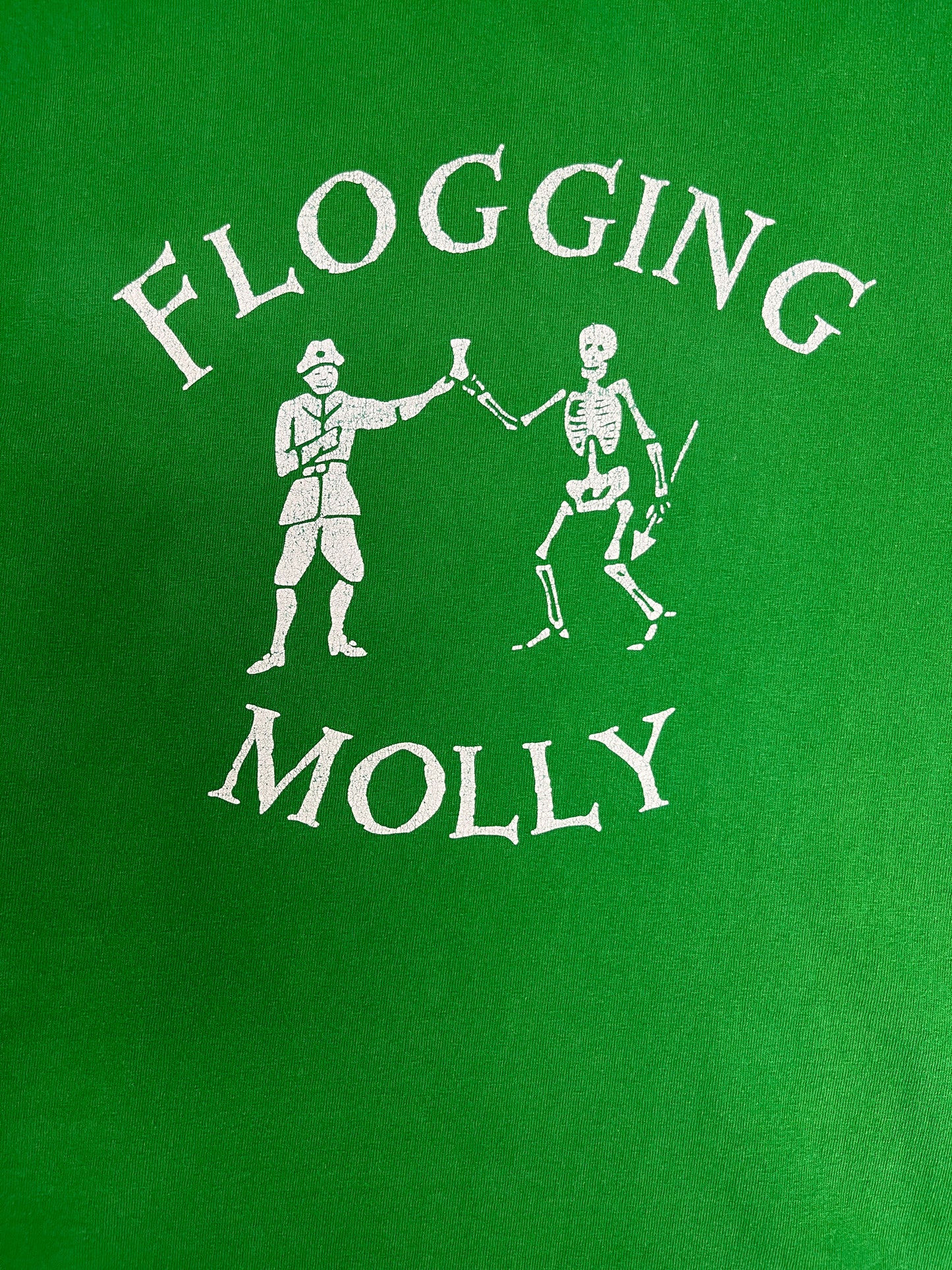 Flogging Molly Graphic Tee | Size Medium | Vintage 2000s Punk Band Green T-Shirt |