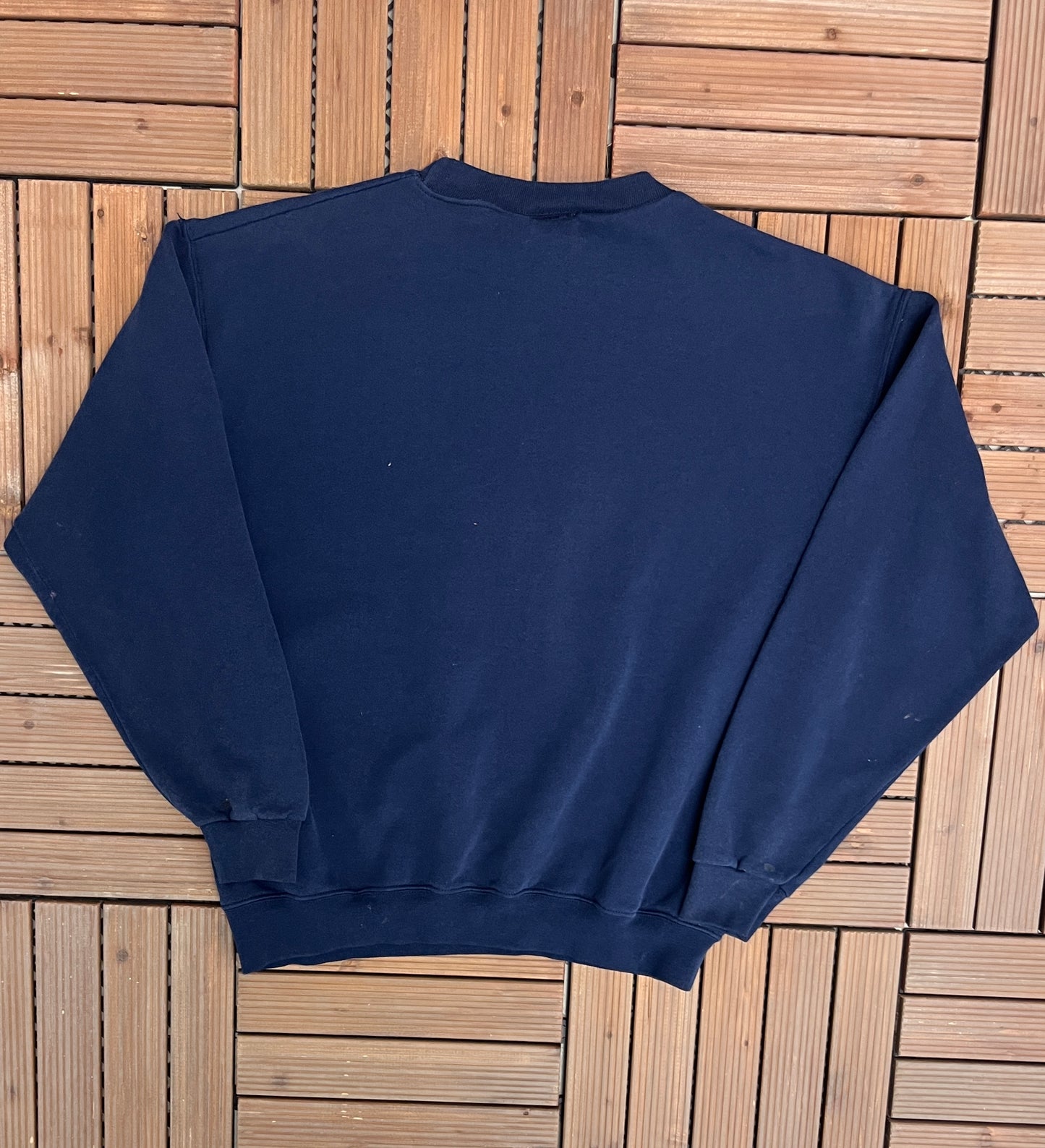 New England Patriots Graphic Crewneck | Size Large | Vintage 1990s NFL Football Blue Sweater | Made in USA | Free Shipping to USA |