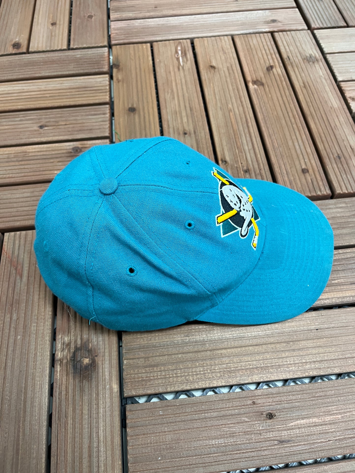 Anaheim Mighty Ducks Embroidered Graphic Hat | Snap Back | Vintage Twins Enterprise Green Cap |