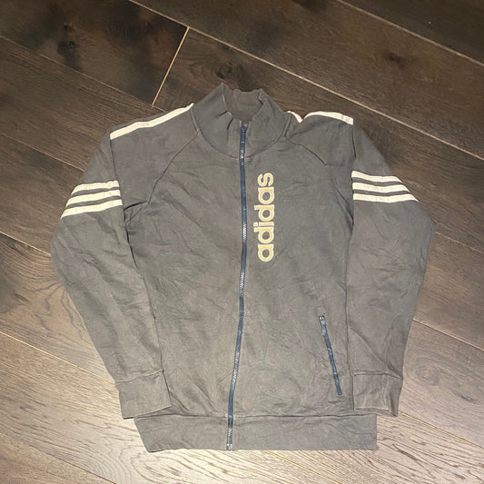 Adidas Vertical Wordmark Full Zip Sweater | Size Medium | Vintage Style Branded Sweatshirt | Grey Adidas Sweater | Free Shipping to USA |