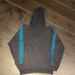Adidas Neon Three Stripes Hoodie | Size Large | Vintage Style Branded Sweatshirt | Grey, Blue & Green Sweatshirt | Free Shipping to USA |