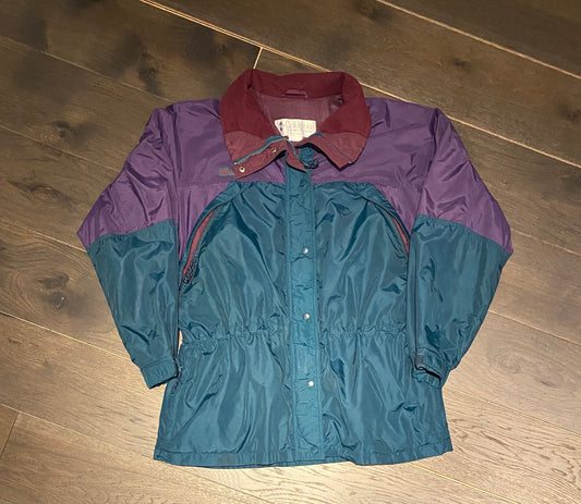 Columbia Sportswear Company Overcoat Jacket | Size XXL | Vintage 1990s Style Turquoise & Purple | Branded Jacket | Free Shipping to USA |