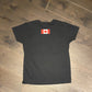 Google Train Station Graphic Tee | Size Ladies Medium | Vintage Style Retro Black T-Shirt | Gildan Cotton Neck Tag | Free Shipping to USA |