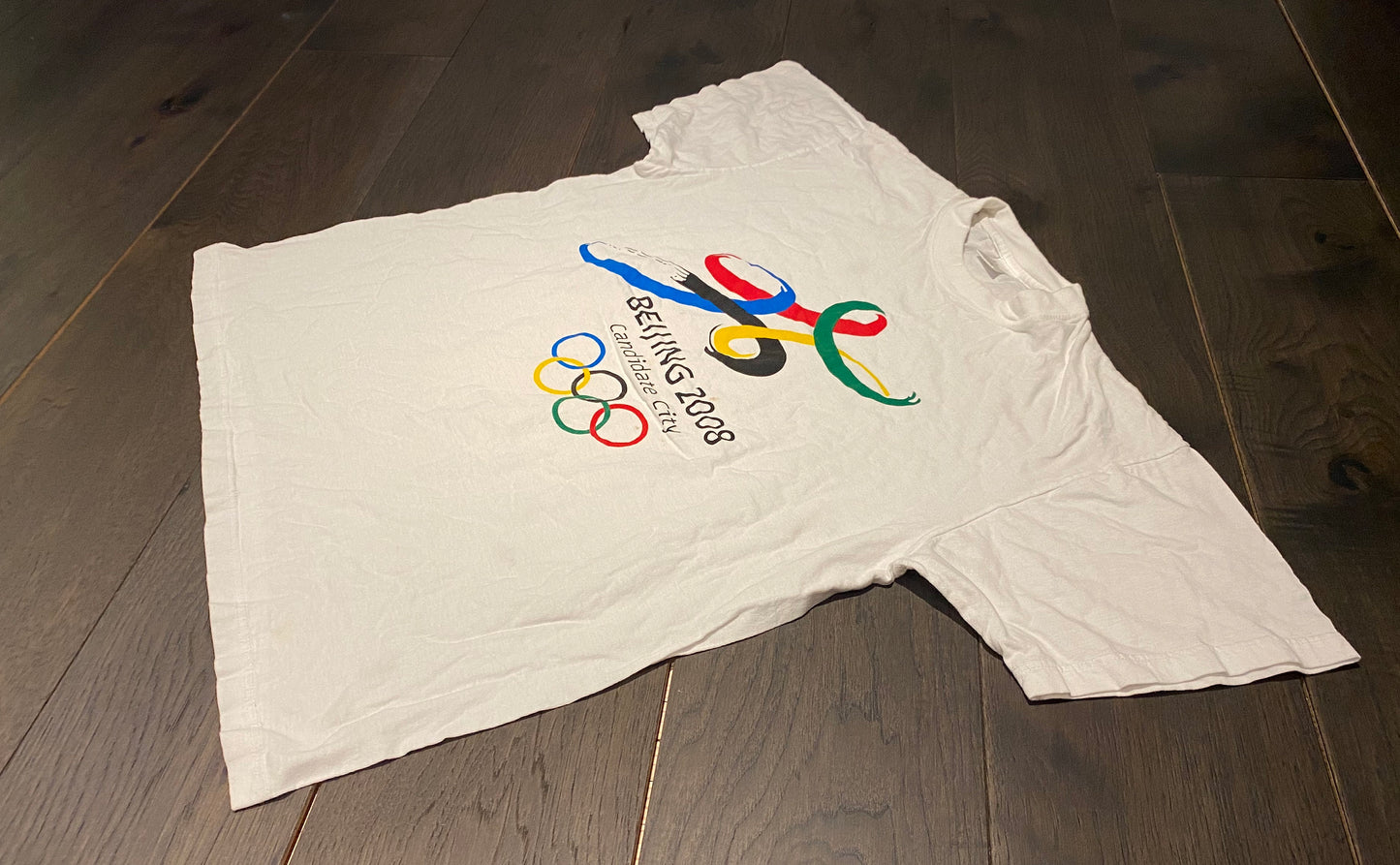 Beijing Olympics '08 Graphic Tee | Size XXL Fits Like Large | Vintage 2000s Retro White T-Shirt | Beijing, China  | Free Shipping to USA |