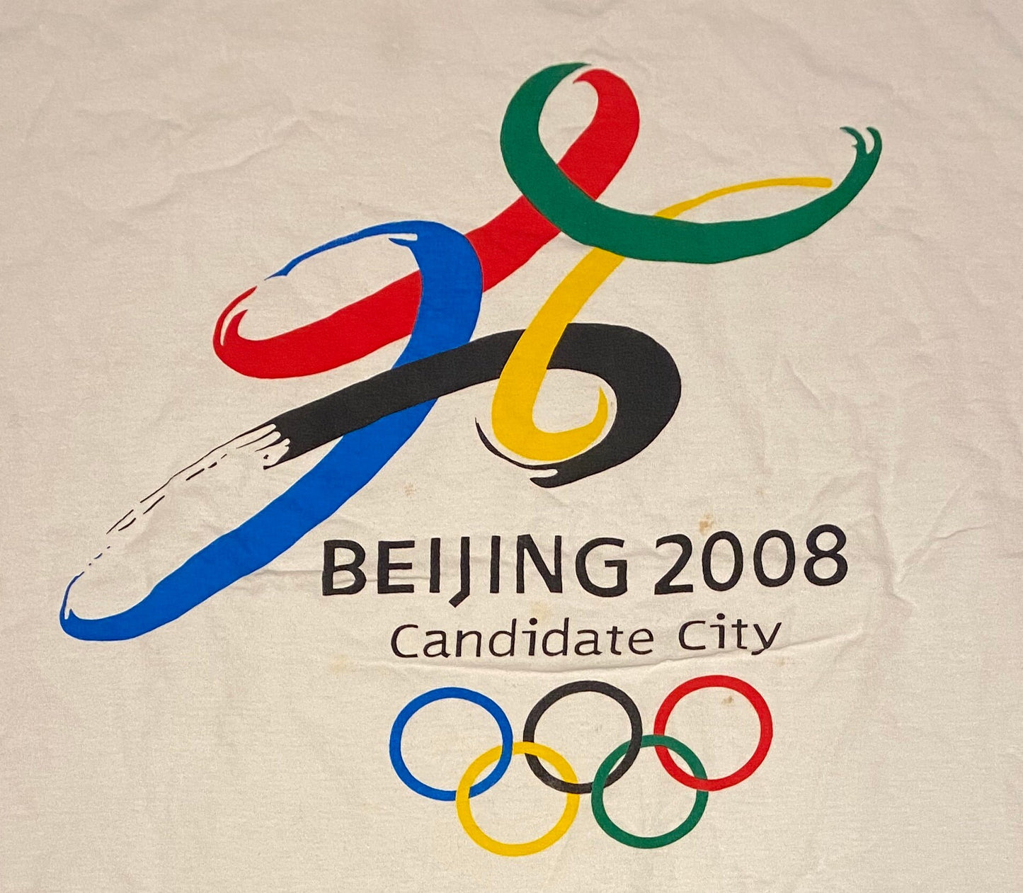 Beijing Olympics '08 Graphic Tee | Size XXL Fits Like Large | Vintage 2000s Retro White T-Shirt | Beijing, China  | Free Shipping to USA |