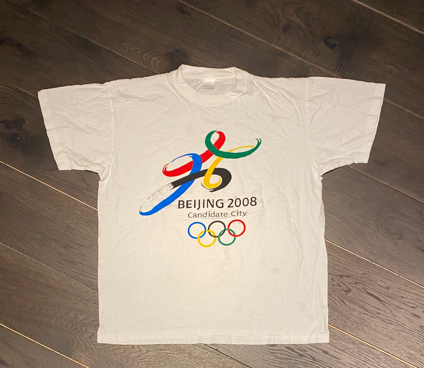 Beijing Olympics '08 Graphic Tee | Size XXL Fits Like Large | Vintage 2000s Retro White T-Shirt | Beijing, China  | Free Shipping to USA |