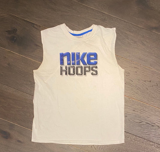 Nike Hoops Graphic Tee | Size Youth XL Fits Like Medium | Vintage 2000s Retro Nike | White & Blue Basketball T-Shirt | Free Shipping to USA|