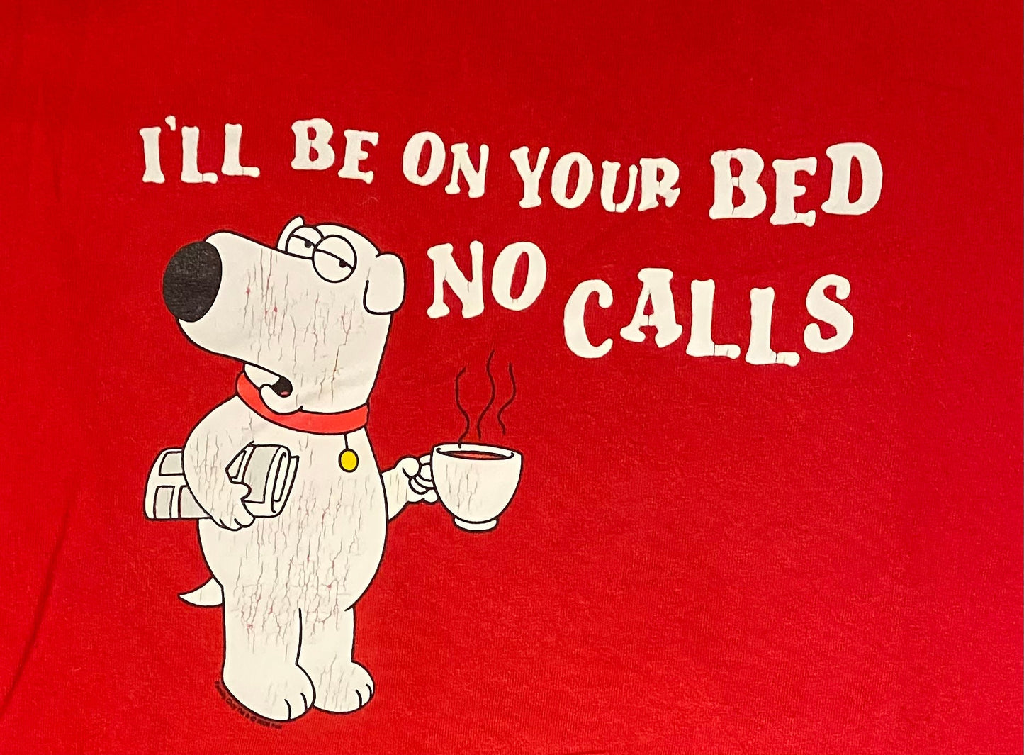 Family Guy I'll Be On Your Bed No Calls Graphic Tee | Size Small | Vintage 2000s Animated Television Series | Free Shipping to USA |