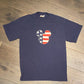 Disney Mickey Mouse American Flag Graphic Tee | Size Small | Vintage 2000s Disney Cartoon Promotional Blue T-Shirt | Free Shipping to USA |