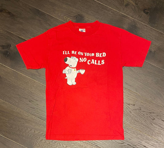 Family Guy I'll Be On Your Bed No Calls Graphic Tee | Size Small | Vintage 2000s Animated Television Series | Free Shipping to USA |