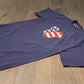 Disney Mickey Mouse American Flag Graphic Tee | Size Small | Vintage 2000s Disney Cartoon Promotional Blue T-Shirt | Free Shipping to USA |
