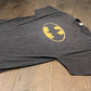 Batman Yellow Logo Graphic Tee | Size XXL | Vintage 2000s Retro Superhero Graphic T-Shirt | Black Cotton T-Shirt |