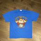 Santa Toys For Tots Midnight Rider Graphic Tee | Size Large | Vintage 2000s Christmas Holidays Blue T-Shirt | Free Shipping to USA |