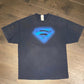 Superman Light Blue Logo Graphic Tee | Size X-Large | Vintage 2000s Blue Superhero T-Shirt |