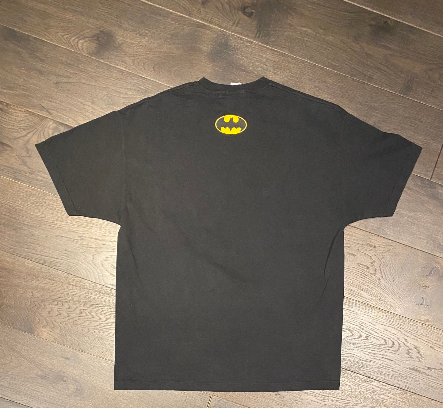 Batman Yellow Logo Graphic Tee | Size XXL | Vintage 2000s Retro Superhero Graphic T-Shirt | Warner Bros Tag | Free Shipping to USA |