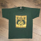 Get Your Kicks On Route 66 Graphic Tee | Size Large | Vintage 1990s Retro Green Single Stitch T-Shirt | Made in USA |Free Shipping to USA|