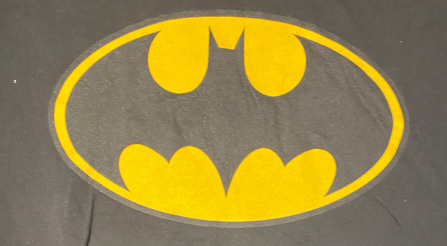 Batman Yellow Logo Graphic Tee | Size XXL | Vintage 2000s Retro Superhero Graphic T-Shirt | Warner Bros Tag | Free Shipping to USA |