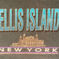 Ellis Island, New York Graphic Tee | Size Large | Vintage 1990s Single Stitch Striped Green T-Shirt | Made in USA | Free Shipping to USA |
