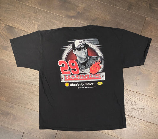 Kevin Harvick Made To Move NASCAR Graphic Tee | Size XXL | Vintage 2000s Racing Black T-Shirt | Chase Authentics | Free Shipping to USA |