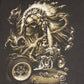 Skeleton Biker Motorcycle Graphic Tee | Size XL | Vintage 2000s Double Sided Black T-Shirt | Biking Graphic | Free Shipping to USA |