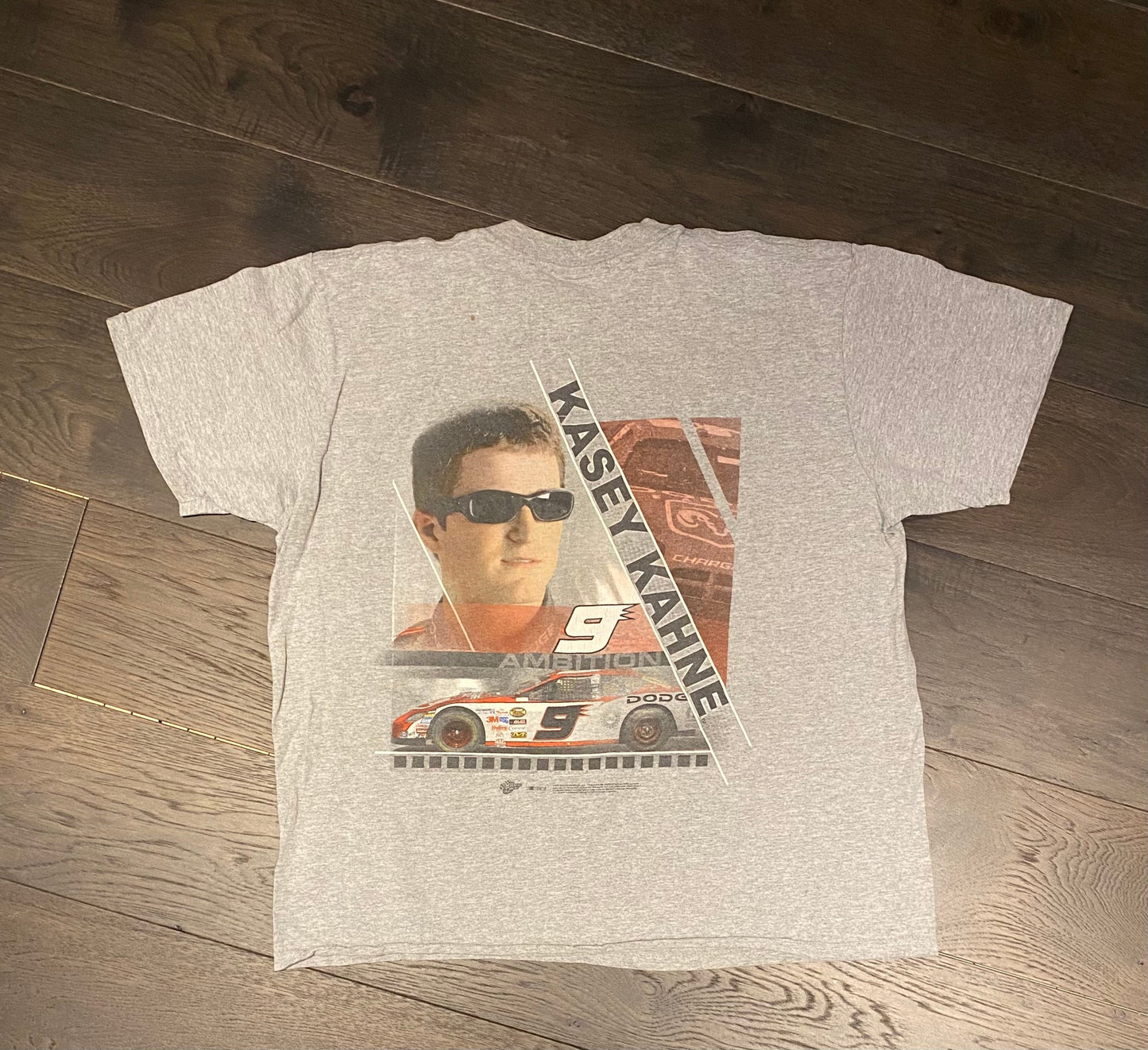 Kasey Kahne NASCAR Racing Graphic Tee | Size XL | Vintage 2000s Racing Grey T-Shirt | Winner's Circle Tag | Free Shipping to USA |