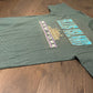 Ellis Island, New York Graphic Tee | Size Large | Vintage 1990s Single Stitch Striped Green T-Shirt | Made in USA | Free Shipping to USA |