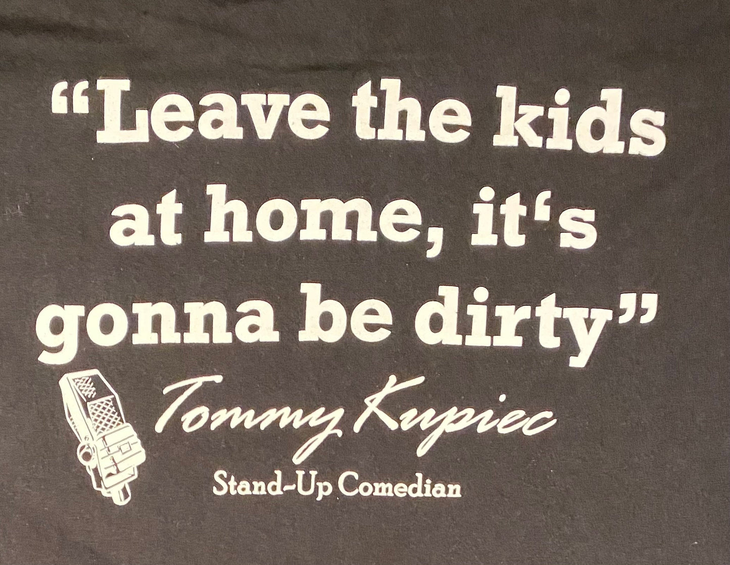 Tommy Kupiec Stand Up Comedy Graphic Tee | Size Large | Vintage 2000s Comedic Black T-Shirt | Made in USA | Free Shipping to USA |