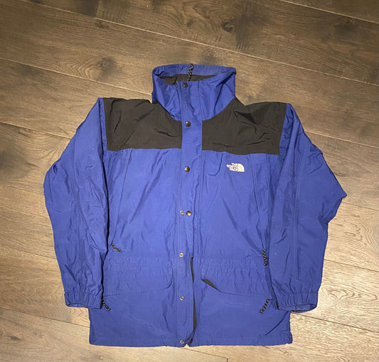 The North Face Small Embroidered Logo Jacket | Size Large | Vintage 2000s Blue & Black Zip Up Coat | Free Shipping to USA |