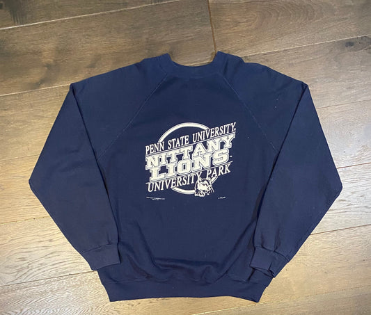 Penn State Nittany Lions Graphic Crewneck | Size XL| Vintage 1990s Blue College Sports Sweater | Tultex Tag | Free Shipping to USA |