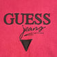 Guess Jeans Embroidered Graphic Tee | Size Large | Vintage 1990s Single Stitch Branded Red T-Shirt | Free Shipping to USA |