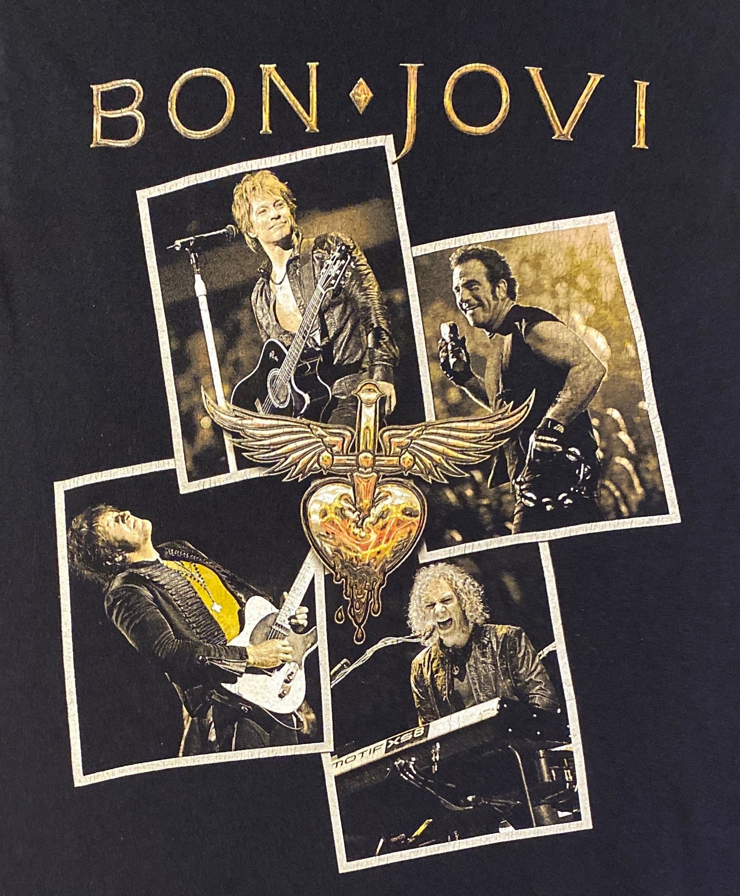 Bon Jovi Live 2011 Tour Graphic Tee | Size Small | Vintage 2000s Rock Black T-Shirt | Hanes Heavyweight Tag | Free Shipping to USA |