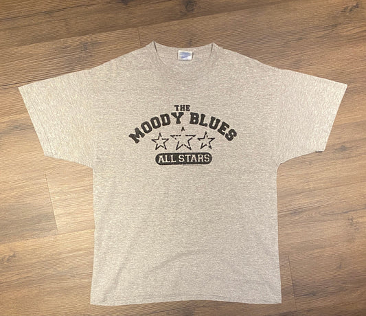 The Moody Blues All Stars Graphic Tee | Size XL | Vintage 2000s Rock Band Grey T-Shirt | Optima Heavy Tag | Free Shipping to USA |