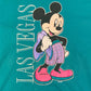 Disney Mickey Mouse Las Vegas Graphic Tee | Size XL | Vintage 1990s Disney Cartoon Green T-Shirt | Made in USA | Free Shipping to USA |
