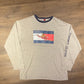 Tommy Hilfiger Jeans Skiing Graphic Tee | Size XL | Vintage 1990s Branded Made in USA Grey Long Sleeve T-Shirt | Free Shipping to USA |