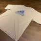 Adidas Three Stripe Bubble Logo Graphic Tee | Size XXL | Vintage 1990s Branded Blue & Grey T-Shirt |