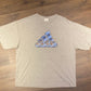 Adidas Three Stripe Bubble Logo Graphic Tee | Size XXL | Vintage 1990s Branded Blue & Grey T-Shirt |