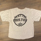 Ricky Van Shelton Pinstripe Graphic Baseball Jersey | Size XL | Vintage 1990s Country Music Black & Grey T-Shirt | Free Shipping to USA|