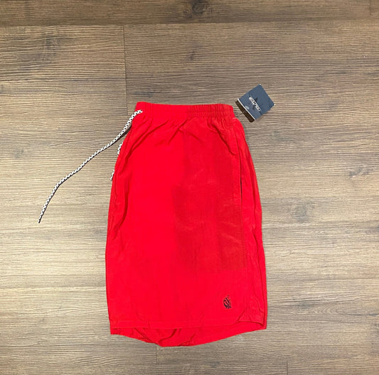 Nautica Embroidered Graphic Shorts | Size XL | Vintage 1990s Branded Red Board / Swim Shorts | Mesh Lined Inside | Free Shipping to USA |