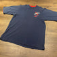 Nike Cross Training Graphic Tee | Size Medium | Vintage 1990s Nike Branded Red & Blue Layered T-Shirt | Free Shipping to USA |