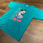 Disney Mickey Mouse Las Vegas Graphic Tee | Size XL | Vintage 1990s Disney Cartoon Green T-Shirt | Made in USA | Free Shipping to USA |