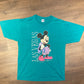 Disney Mickey Mouse Las Vegas Graphic Tee | Size XL | Vintage 1990s Disney Cartoon Green T-Shirt | Made in USA | Free Shipping to USA |