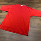 Hugo Boss Embroidered Graphic Tee | Size Large | Vintage 1990s Retro Red Branded T-Shirt | Made in Hong Kong | Free Shipping to USA |