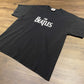 The Beatles Spell Out Graphic Tee | Size XL | Vintage 2000s Retro Rock Band Music White & Black T-Shirt | Free Shipping to USA |