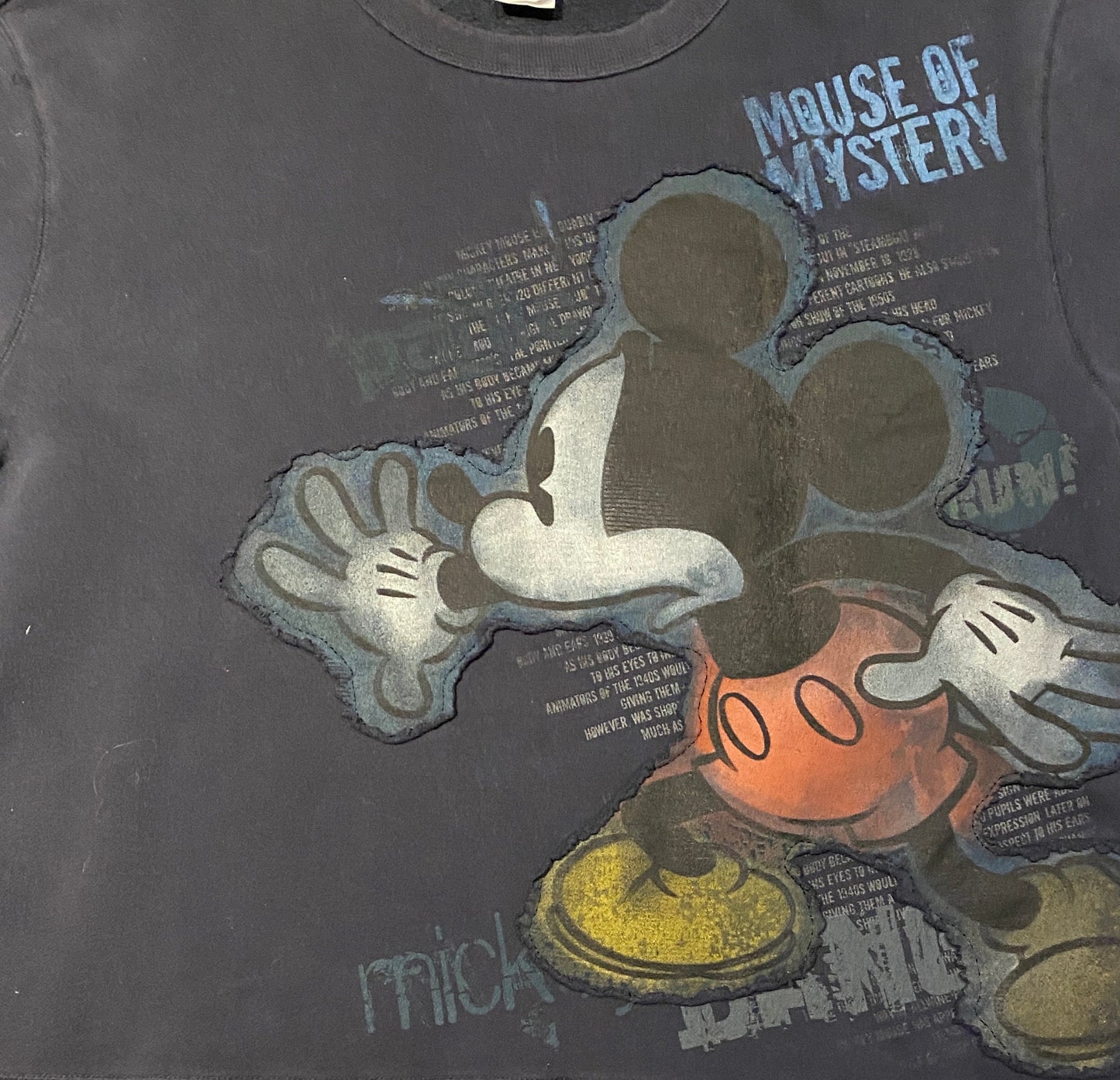 Mickey Mouse Graphic Crewneck | Size XXL | Vintage 1990s Blue Cartoon Promotional Sweater | Free Shipping to USA |