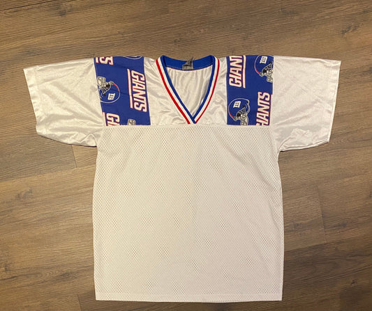 New York Giants Shoulder Logo Football Jersey | Size Large | Vintage 1990s White NFL Football Jersey | Free Shipping to USA |